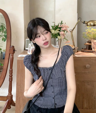Pleated shirred blouse