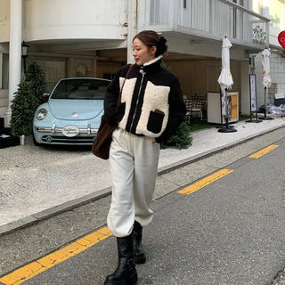Brushed two-tone banding pants
