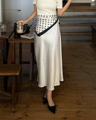 Monochrome polka dot scarf
