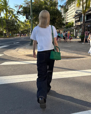 Center Button Square Tote Bag