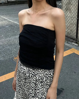 Leopard print elastic waist pants
