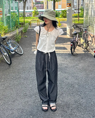 Puff Shirring Dot Blouse