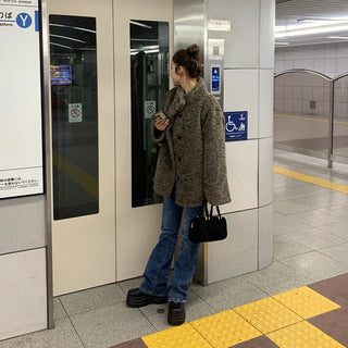 Boa Button Half Coat