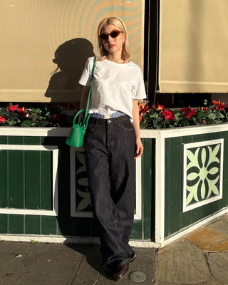 Center Button Square Tote Bag