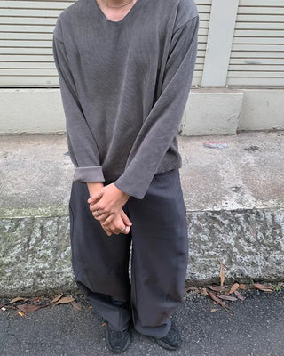 Slit wide pants