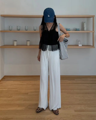 Chiffon frill sleeveless bustier