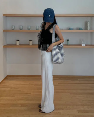 Chiffon frill sleeveless bustier