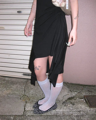 Waist Gathered Asymmetrical T-Shirt Dress