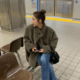 Boa Button Half Coat