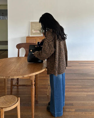 (Unisex) Leopard Half Coat