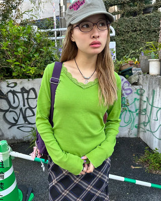 Lace Glasses Neck Long Cut and Sew