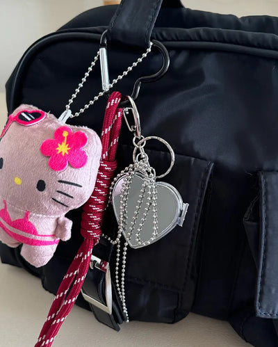Quadruple Heart Mirror Keyring