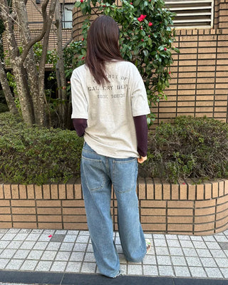 (Unisex) Backstamp Lettering Half T-Shirt