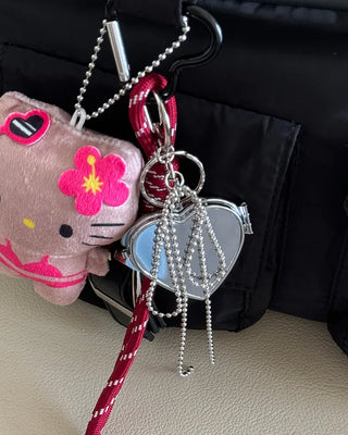Quadruple Heart Mirror Keyring