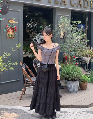 Tiered long skirt