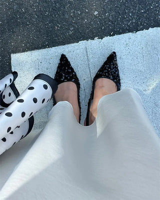 Monochrome polka dot scarf