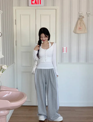 Halter neck sleeveless top & cardigan set