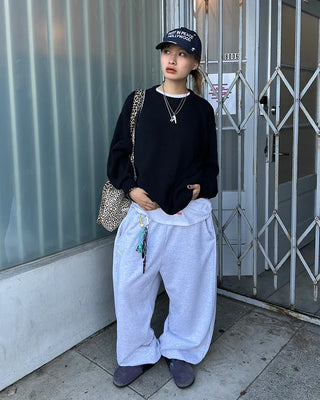 (ORIGINAL) Side-tuck Loose Fit Sweatpants (Fleece Lined)