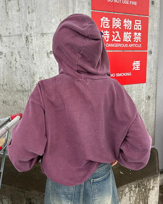 Vintage Wash Double Zip Hoodie