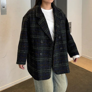 Vintage check double-breasted jacket