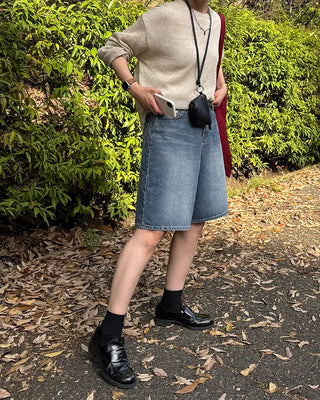 Vintage Wash Bermuda Denim Pants