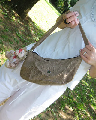 Fishbone Square One-Shoulder Bag
