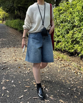 Vintage Wash Bermuda Denim Pants