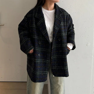Vintage check double-breasted jacket