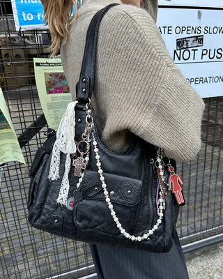 Cargo Pocket Square Leather 2-Way Bag