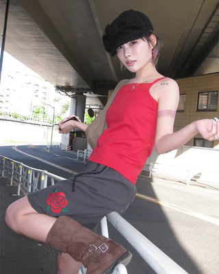 Rose Stitch Gauze Skirt
