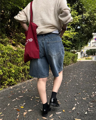 Vintage Wash Bermuda Denim Pants