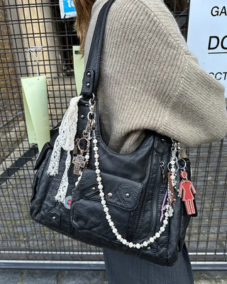 Cargo Pocket Square Leather 2-Way Bag