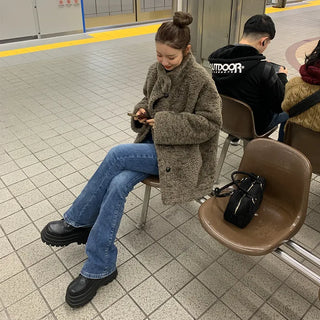 Boa Button Half Coat