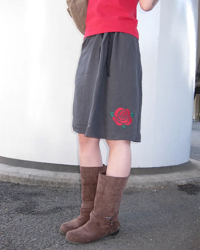 Rose Stitch Gauze Skirt