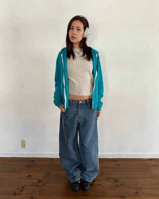 Waffle Mini Flower Slim Long Sleeve Cut and Sew