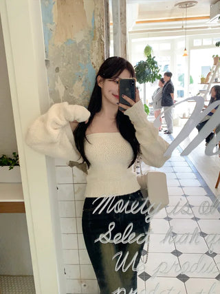 Washed bootcut pants