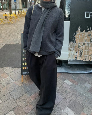 Stand-collar ribbed cardigan