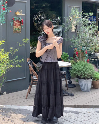 Tiered long skirt