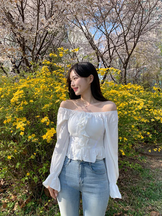 [2-way] Frill Off-Shoulder Blouse