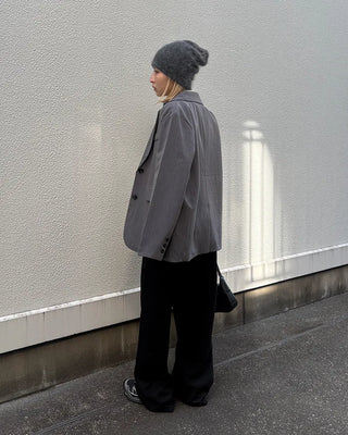 Coin pocket straight black cotton pants