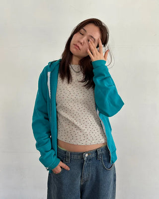 Waffle Mini Flower Slim Long Sleeve Cut and Sew