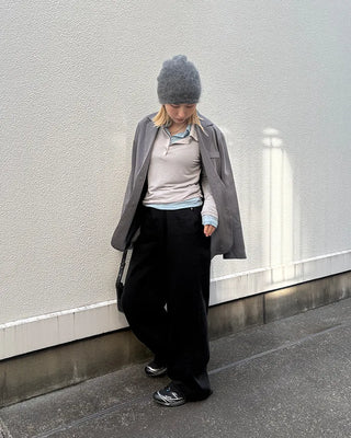 Coin pocket straight black cotton pants