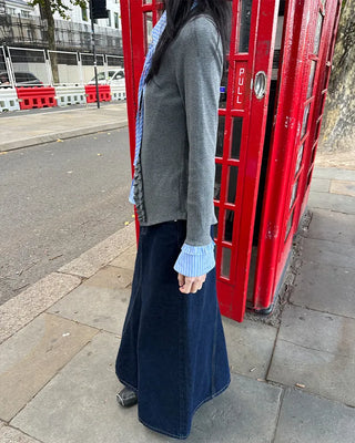 Maxi Slit Denim Long Skirt
