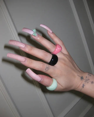 Matte Color Bold Arch Ring