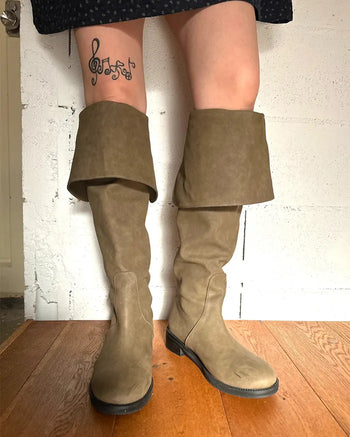2-Way Wrap Knee-High Leather Boots