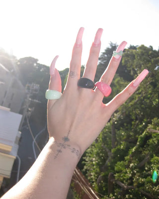Matte Color Bold Arch Ring