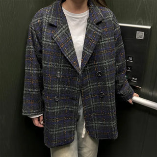 Vintage check double-breasted jacket