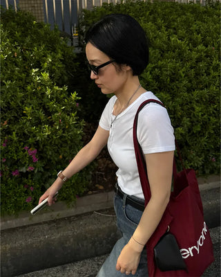 Henley neck button slim T-shirt
