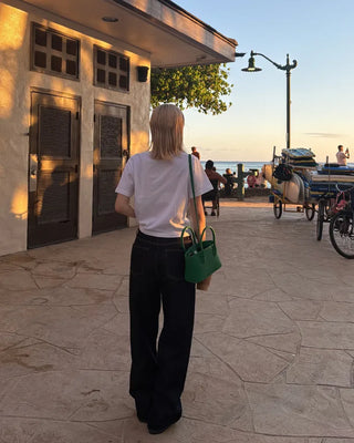 Center Button Square Tote Bag