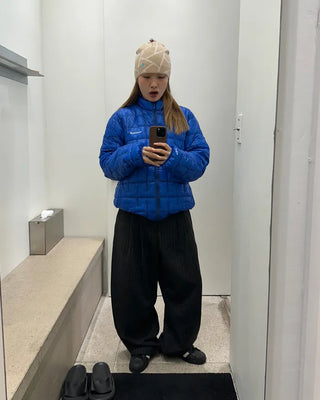 (Unisex) Pinstripe Two-Pleat Wide Winter Slacks